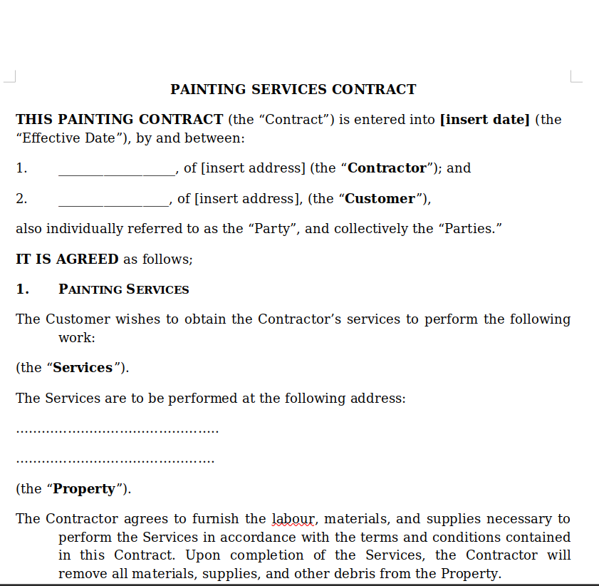 Painting Contract 
